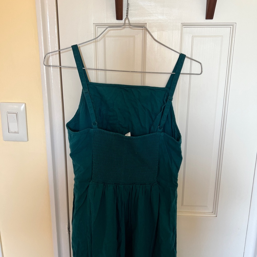 Old Navy Jade Green Linen Maxi Dress L Tall - Picture 3 of 4